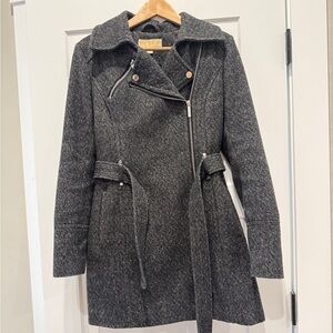 Michael Kors Dark Gray Wool Blend Coat